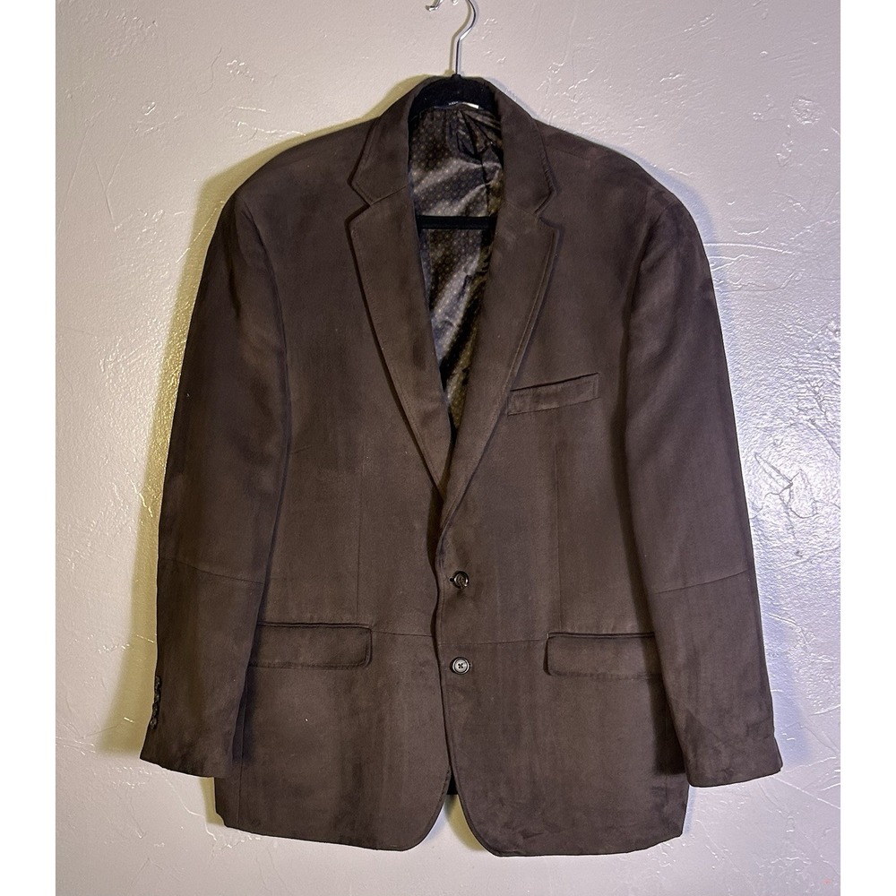 Ralph Ralph Lauren Mens Faux Suede Chocolate Brown 46R Fall Heritage Collegiate